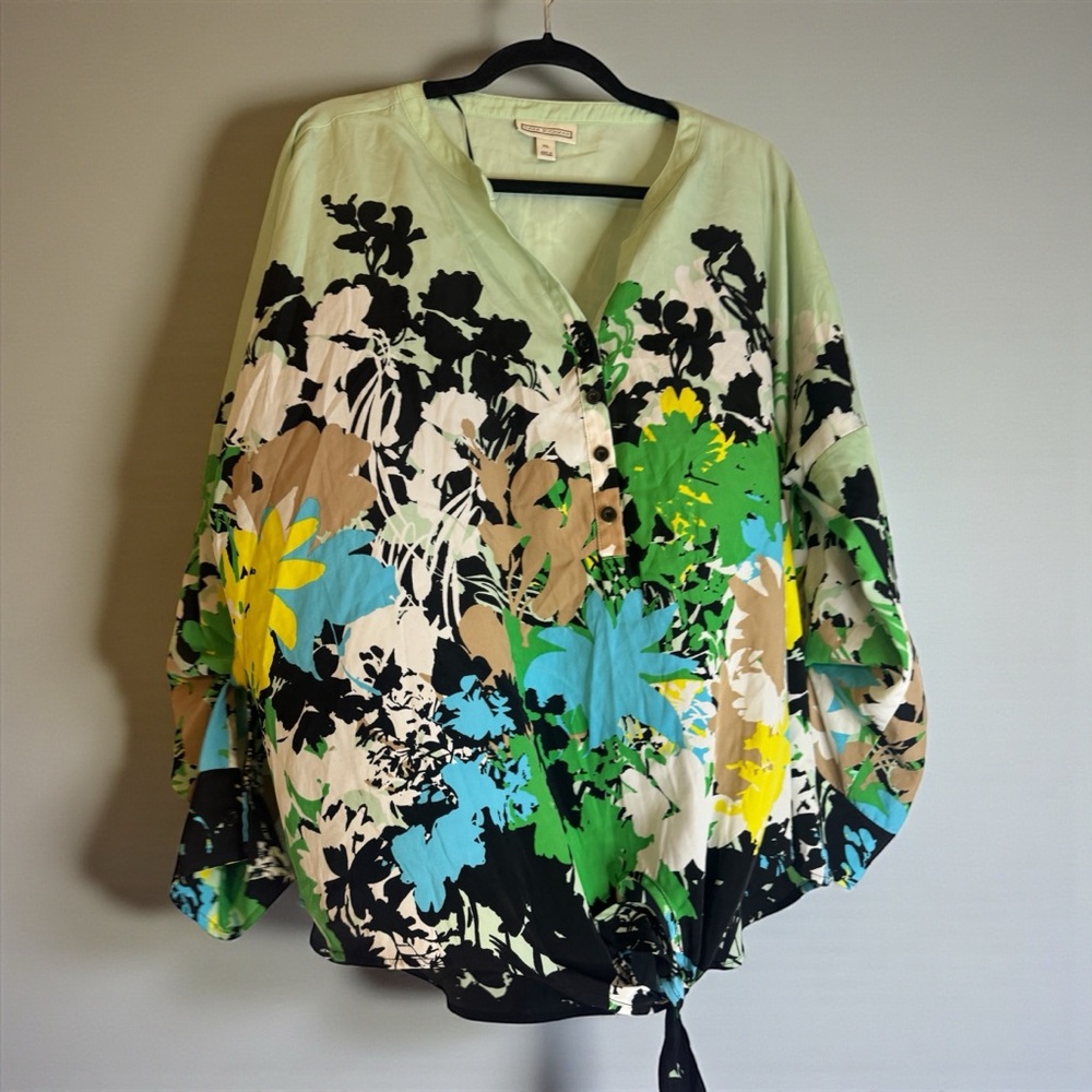 Dana Buchman Multicolor Floral Blouse XL